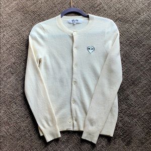 CDG Play cardigan white size medium
